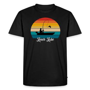 Leech Lake Fishing Spot - Men's Premium Organic T-Shirt - black - Front - Nico (187cm)