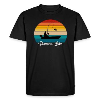 Pomona Lake Fishing Spot - Men's Premium Organic T-Shirt - black - Front - Nico (187cm)