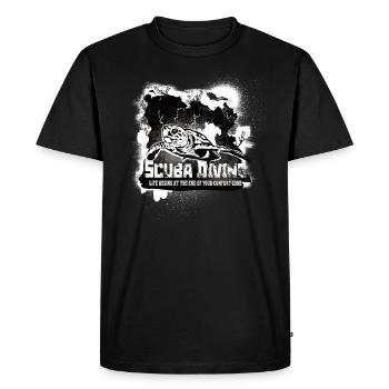 Scuba Diving Turtle Reef End of the Comfort Zone - Men's Premium Organic T-Shirt - black - Front - Nico (187cm)