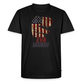 Patriotique Eva Dinosaur Evasaurus - T-shirt Premium bio Homme - noir - Devant - Nico (187cm)