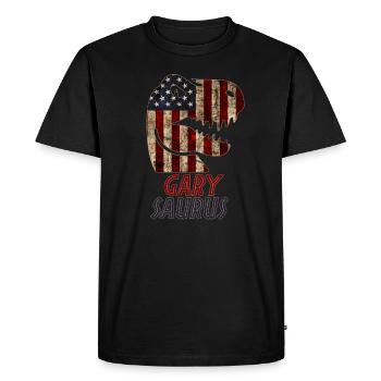 Patriotique Gary Dinosaur Garysaurus - T-shirt Premium bio Homme - noir - Devant - Nico (187cm)