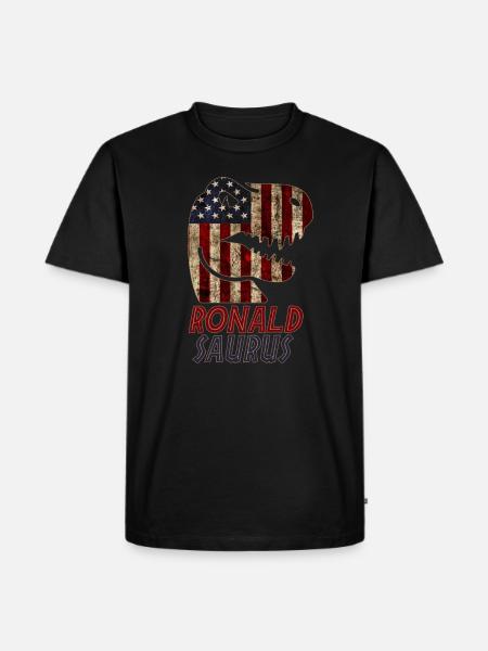 Patriotic Ronald Dinosaur Ronaldsaurus - Men's Premium Organic T-Shirt - black