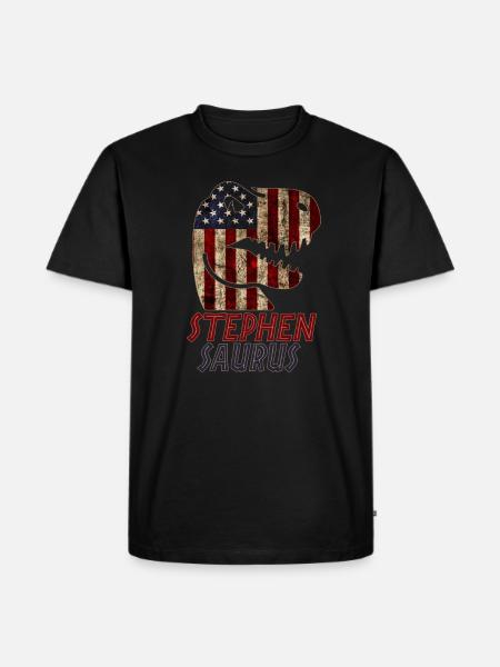 Patriote Stephen Dinosaur Stephensaurus - T-shirt Premium bio Homme - noir