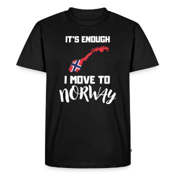 Norwegian flag NorwegianS I'm moving to Norway - Men's Premium Organic T-Shirt - black - Front - Nico (187cm)