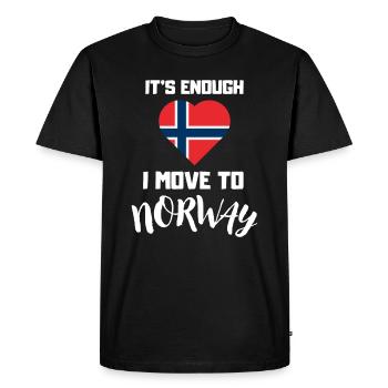 Norwegians Enough for me I move to Norway - Men's Premium Organic T-Shirt - black - Front - Nico (187cm)