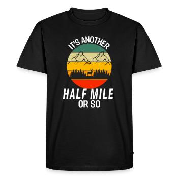 Retro Gebirge Hirsch Wanderer Lustiges Wandern - Men's Premium Organic T-Shirt - black - Front - Nico (187cm)