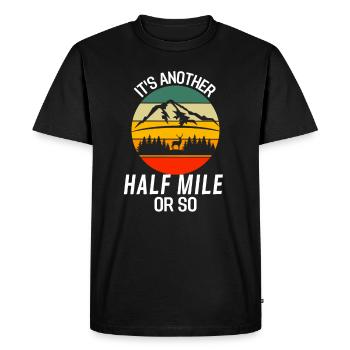 Hirsch Wanderer Retro Wald Lustiges Wandern - Men's Premium Organic T-Shirt - black - Front - Nico (187cm)