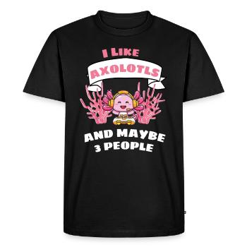Gaming Salamandre Drôle Cadeau Gamer Axolotl - T-shirt Premium bio Homme - noir - Devant - Nico (187cm)