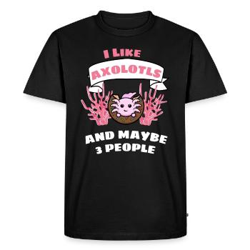 Donut Salamandre Animal Drôle Cadeau Axolotl - T-shirt Premium bio Homme - noir - Devant - Nico (187cm)