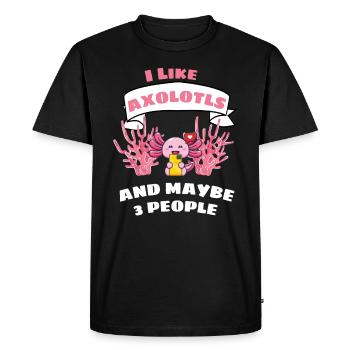 Amphibiens Salamandre Animal de compagnie Drôle Axolotl - T-shirt Premium bio Homme - noir - Devant - Nico (187cm)