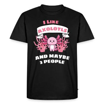 Salamandre Sweet Animal Cadeau Drôle Axolotl - T-shirt Premium bio Homme - noir - Devant - Nico (187cm)