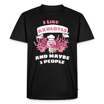 Tail Lurch Funny Gift Baker Axolotl - Men's Premium Organic T-Shirt - black - Front - Nico (187cm)