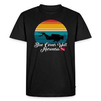 Blue Corner Wall Micronesia Diving - Men's Premium Organic T-Shirt - black - Front - Nico (187cm)