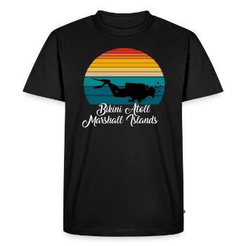 Bikini Atoll Îles Marshall Plongée - T-shirt Premium bio Homme - noir - Devant - Nico (187cm)