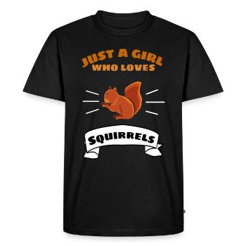 Animal forestier Rongeur Fille Cadeau Écureuil - T-shirt Premium bio Homme - noir - Devant - Nico (187cm)