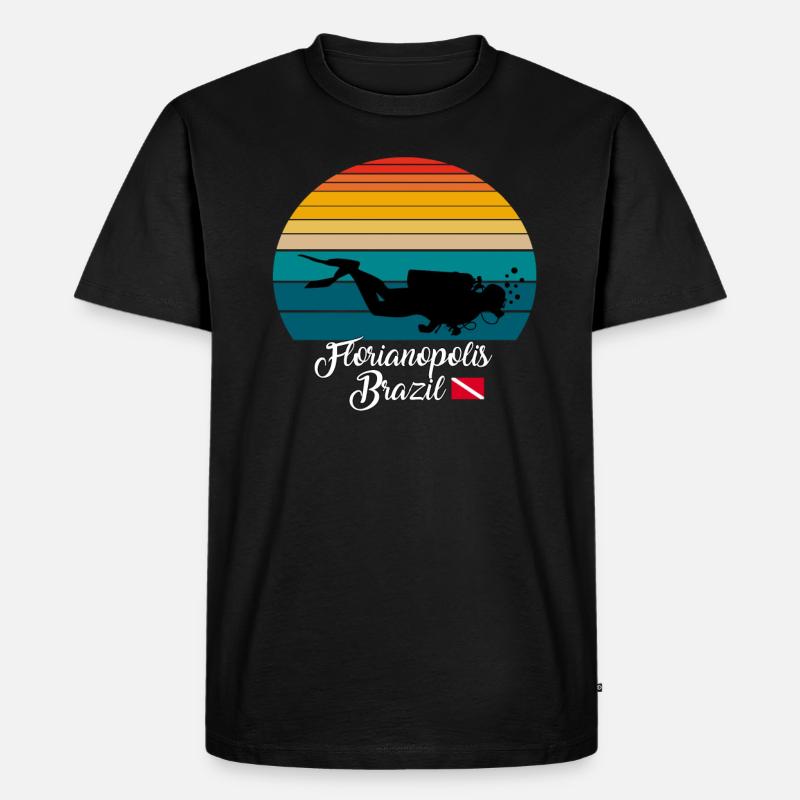 Florianopolis Brésil Plongée - T-shirt Premium bio Homme - noir