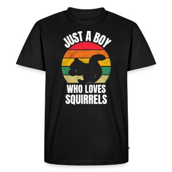Jeune animal forestier Retro Squirrel - T-shirt Premium bio Homme - noir - Devant - Nico (187cm)