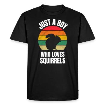 Amoureux des animaux Jeune animal forestier Retro Écureuil - T-shirt Premium bio Homme - noir - Devant - Nico (187cm)