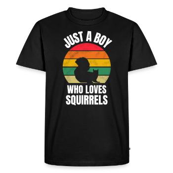 Animal forestier Jeune Cadeau Rétro Écureuil - T-shirt Premium bio Homme - noir - Devant - Nico (187cm)