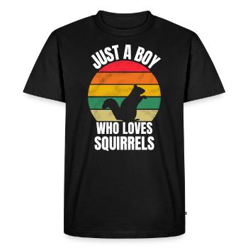 Rétro Rongeur Forêt Animal Jeune Écureuil - T-shirt Premium bio Homme - noir - Devant - Nico (187cm)