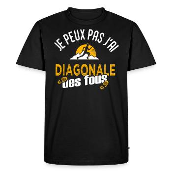 je peux pas j ai trail diagonale des fous run - T-shirt Premium bio Homme - noir - Devant - Nico (187cm)