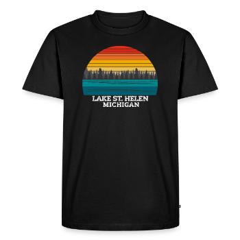 Lake St. Helen Michigan - Men's Premium Organic T-Shirt - black - Front - Nico (187cm)
