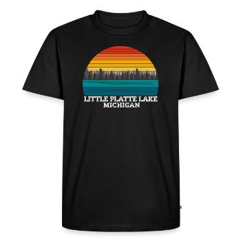 Little Platte Lake Michigan - Men's Premium Organic T-Shirt - black - Front - Nico (187cm)