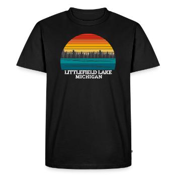 Littlefield Lake Michigan - Men's Premium Organic T-Shirt - black - Front - Nico (187cm)
