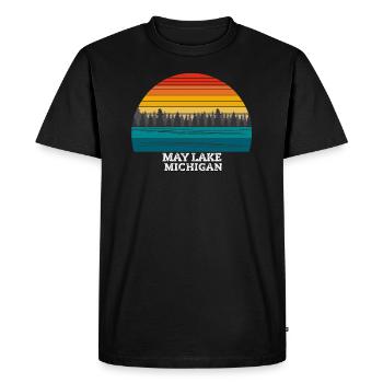 May Lac Michigan - T-shirt Premium bio Homme - noir - Devant - Nico (187cm)