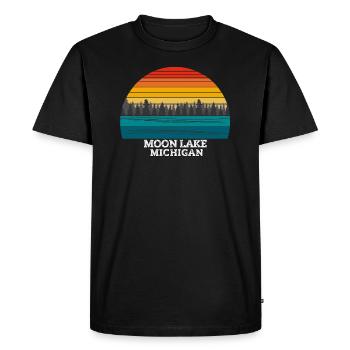 Moon Lake Michigan - T-shirt Premium bio Homme - noir - Devant - Nico (187cm)