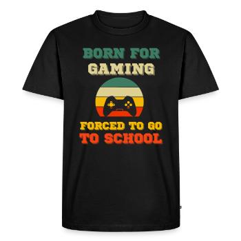 Born to gamble forced to school Gaming - Men's Premium Organic T-Shirt - black - Front - Nico (187cm)