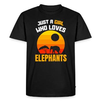 Seulement une fille qui aime l’éléphant rétro éléphant - T-shirt Premium bio Homme - noir - Devant - Nico (187cm)