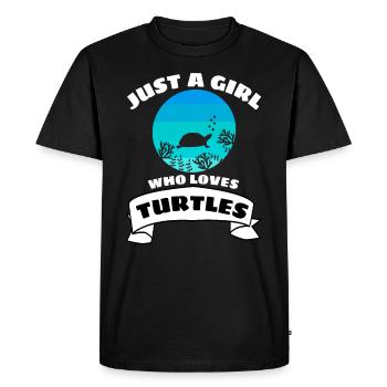 Tortue de mer Fille Cadeau Tortue - T-shirt Premium bio Homme - noir - Devant - Nico (187cm)