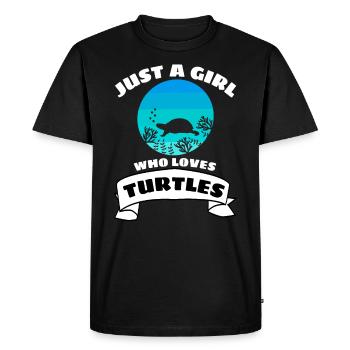 Tortue de mer Fille Rétro Tortue de mer - T-shirt Premium bio Homme - noir - Devant - Nico (187cm)