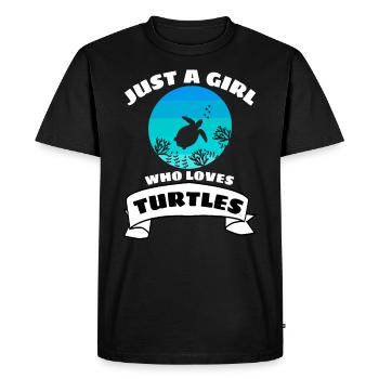 tortue fille animal tortue de mer rétro - T-shirt Premium bio Homme - noir - Devant - Nico (187cm)