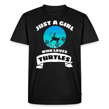 Turtle Girls Tortue de mer rétro - T-shirt Premium bio Homme - noir - Devant - Nico (187cm)