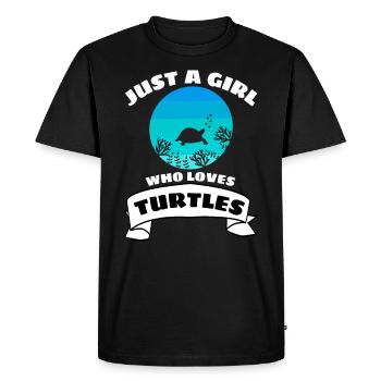 Cadeau fille Rétro Ocean Animal Turtle - T-shirt Premium bio Homme - noir - Devant - Nico (187cm)