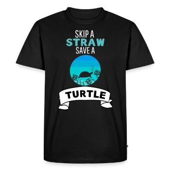 Biologiste marin Ocean Animal Retro Turtle - T-shirt Premium bio Homme - noir - Devant - Nico (187cm)