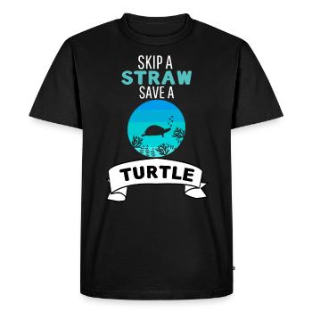 Amoureux des animaux Ocean Animal Retro Turtle - T-shirt Premium bio Homme - noir - Devant - Nico (187cm)