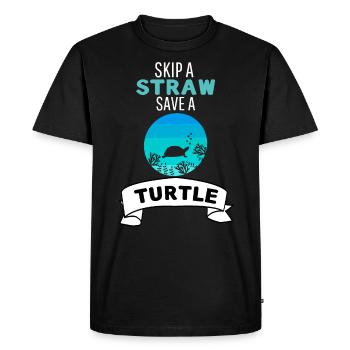 Tortue de mer Ocean Animal Retro Turtle - T-shirt Premium bio Homme - noir - Devant - Nico (187cm)