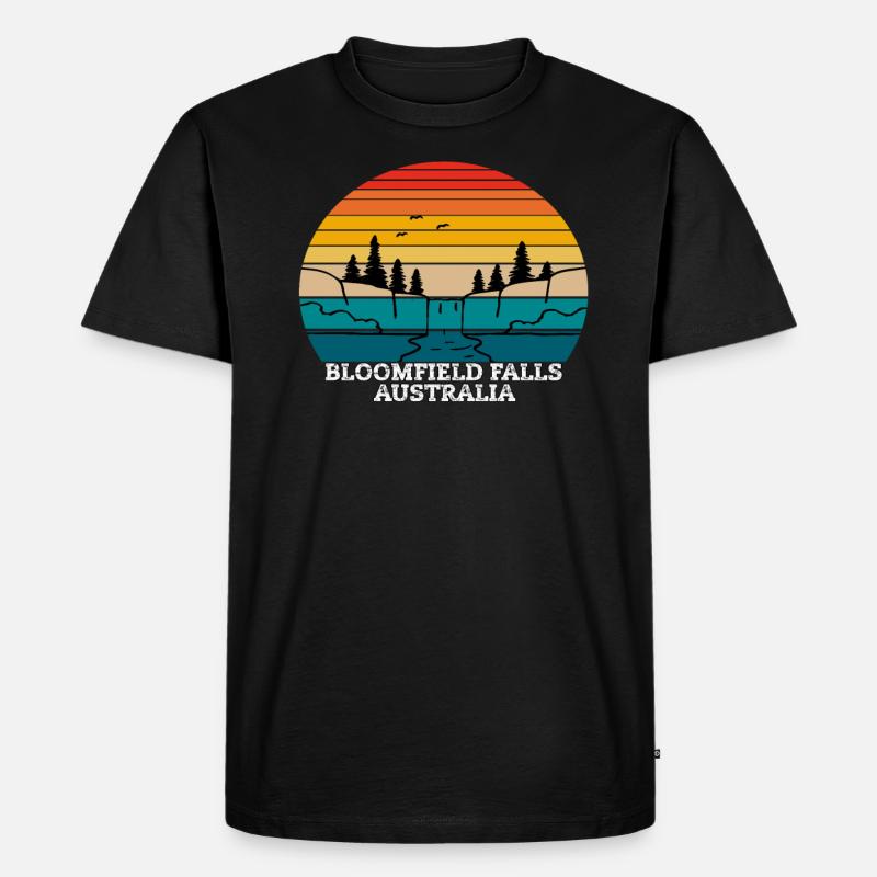 Bloomfield Falls Australia - Männer Premium Bio T-Shirt - Schwarz
