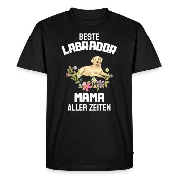 Fleurs Chiens Maman Fête des Mères Cadeau Labrador - T-shirt Premium bio Homme - noir - Devant - Nico (187cm)