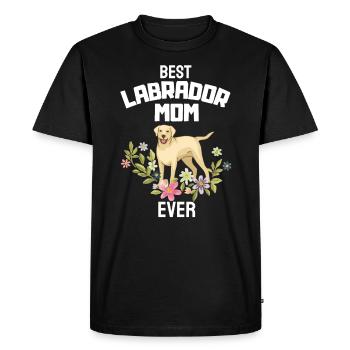 Chiens Fleurs Labrador Mama - T-shirt Premium bio Homme - noir - Devant - Nico (187cm)