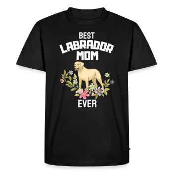 Fleurs Chiens Maman Fête des Mères Cadeau Labrador - T-shirt Premium bio Homme - noir - Devant - Nico (187cm)