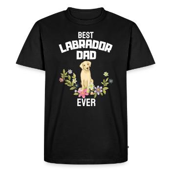 Animal de compagnie Fête des Pères Cadeau Fleurs Chiens Labrador - T-shirt Premium bio Homme - noir - Devant - Nico (187cm)