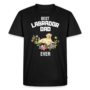 Fleurs Chiens Papa Fête des Pères Cadeau Labrador - T-shirt Premium bio Homme - noir - Devant - Nico (187cm)