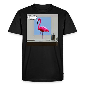No office jobs for flamingos - Men's Premium Organic T-Shirt - black - Front - Nico (187cm)