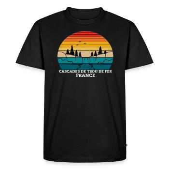 Cascades de Trou de Fer France - T-shirt Premium bio Homme - noir - Devant - Nico (187cm)