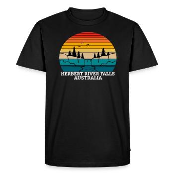 Herbert River Falls Australia - Men's Premium Organic T-Shirt - black - Front - Nico (187cm)