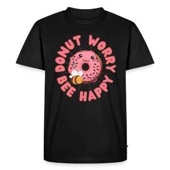 Donut s’inquiète Donut bees kawaii dire - T-shirt Premium bio Homme - noir - Devant - Nico (187cm)